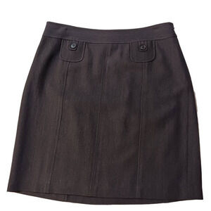 LOFT by Ann Taylor Wool Blend A-line Skirt Nice Quality! Size 12P Dark Gray Grey